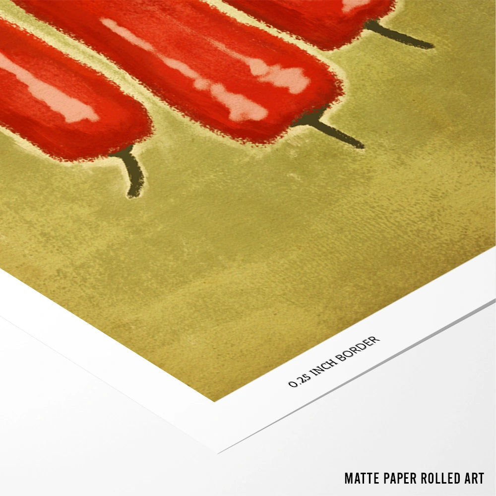 Hot Chili Trio Gourmet Wall Art Poster - XS / Matte Paper / Rolled Art - Nook At You