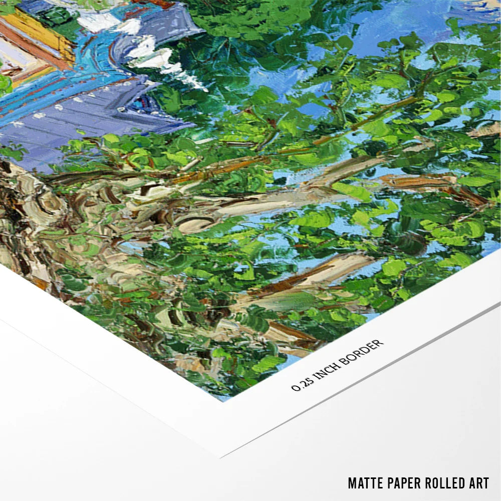 Korean Temple Mountain View Landscape Print - XS / Matte Paper / Rolled Art - Nook At You