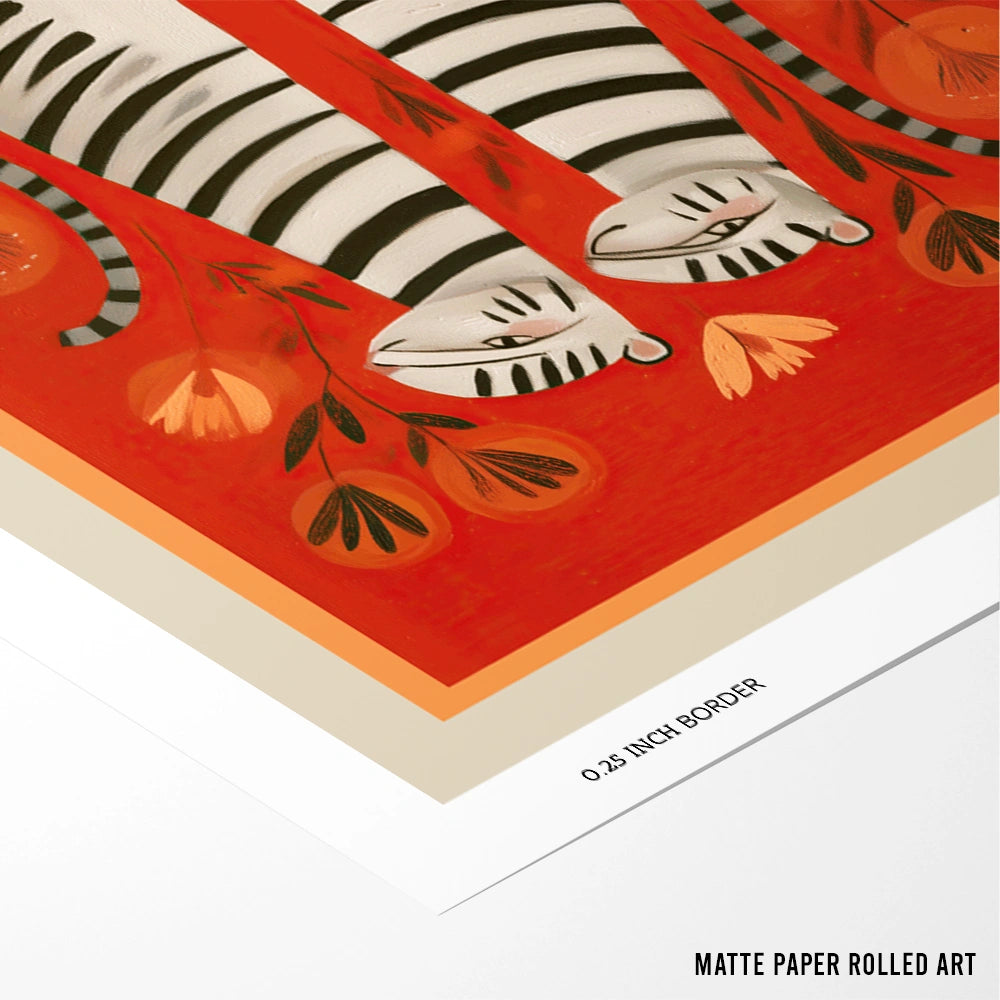 Whimsical White Tigers Canvas Wall Art - XS / Matte Paper / Rolled Art - Nook At You