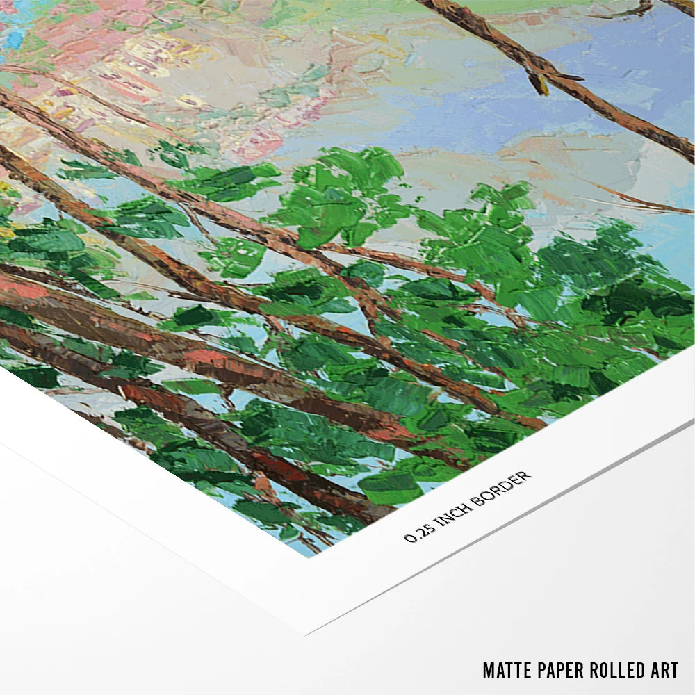 Scenic Valley Village Portrait Landscape Wall Art Poster - XS / Matte Paper / Rolled Art - Nook At You