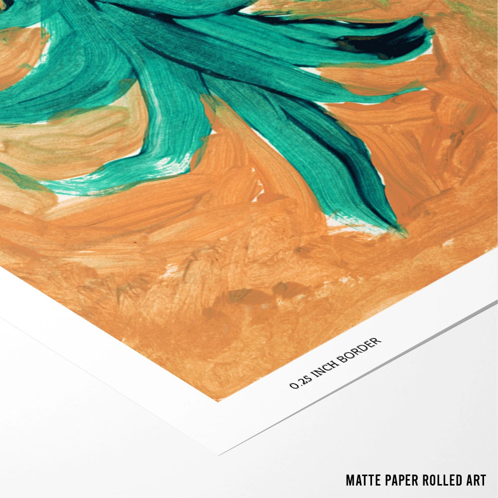 Cactus Vase Abstract Painting - XS / Matte Paper / Rolled Art - Nook At You