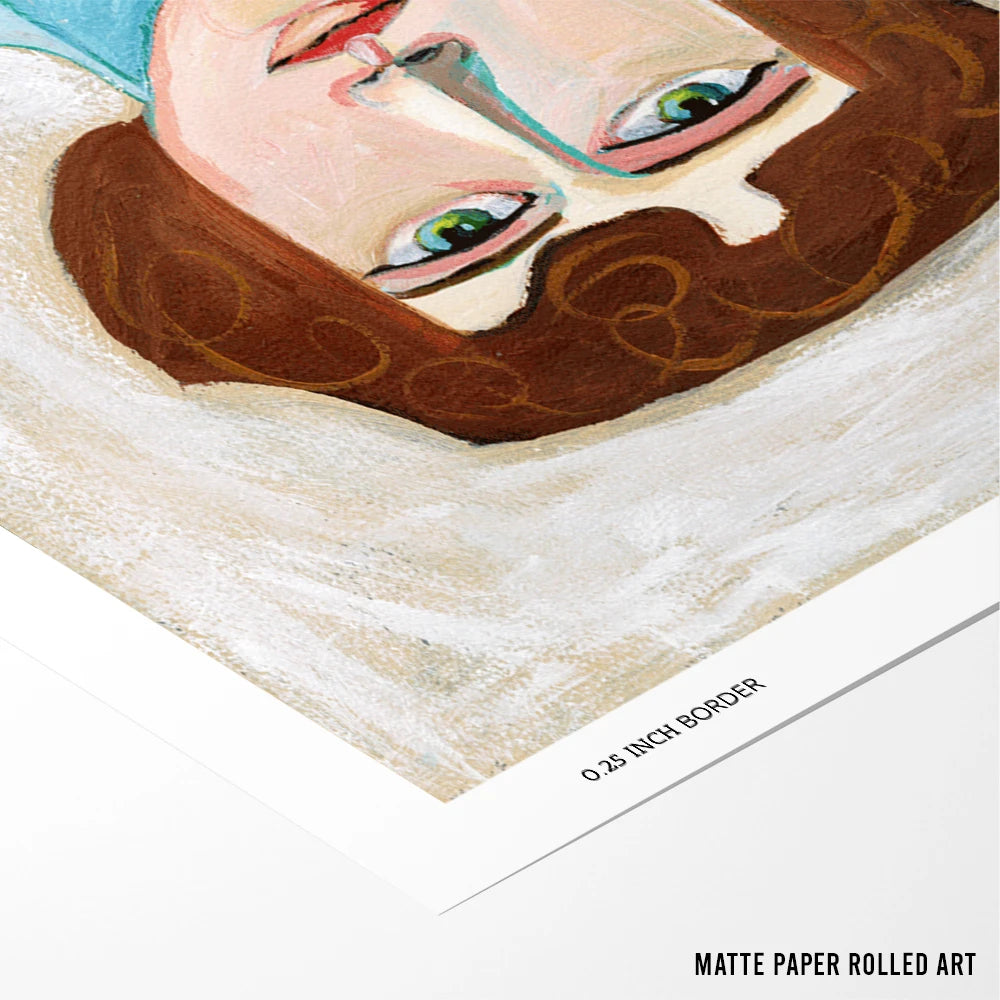 Serene Woman Portrait Canvas Painting - XS / Matte Paper / Rolled Art - Nook At You