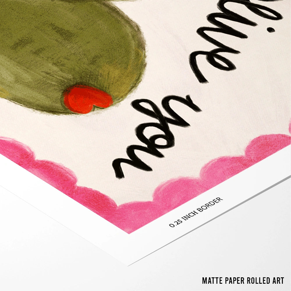 Olive You So Much Gourmet Wall Art Print - XS / Matte Paper / Rolled Art - Nook At You