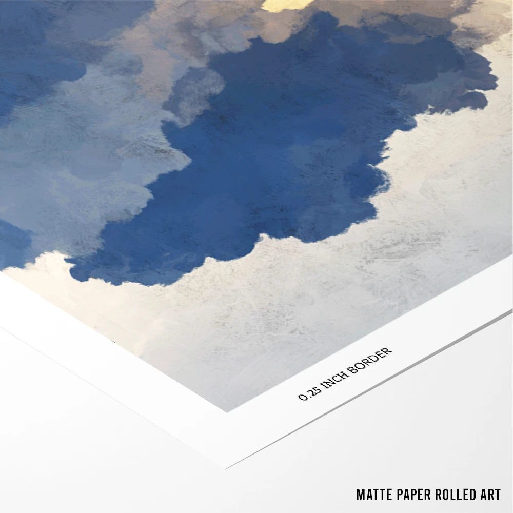 Porthmeor Sunset Horizontal Landscape Painting for Living Room - XS / Matte Paper / Rolled Art - Nook At You