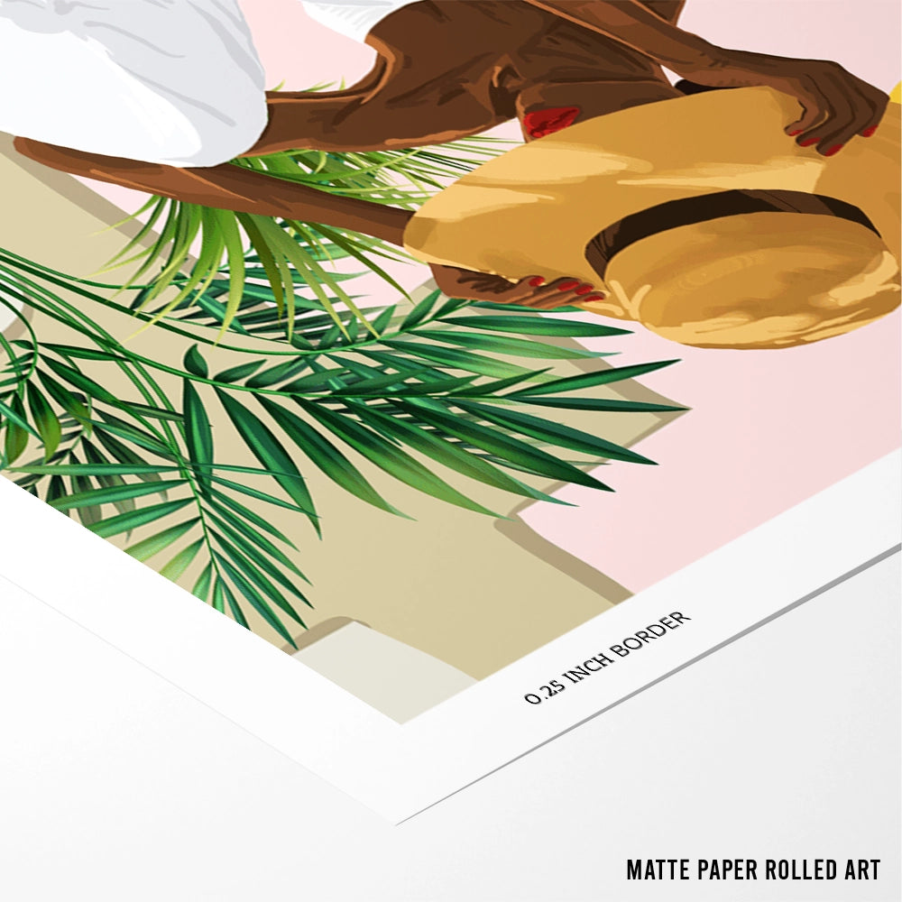 Summer Reading Women Illustration Painting - XS / Matte Paper / Rolled Art - Nook At You
