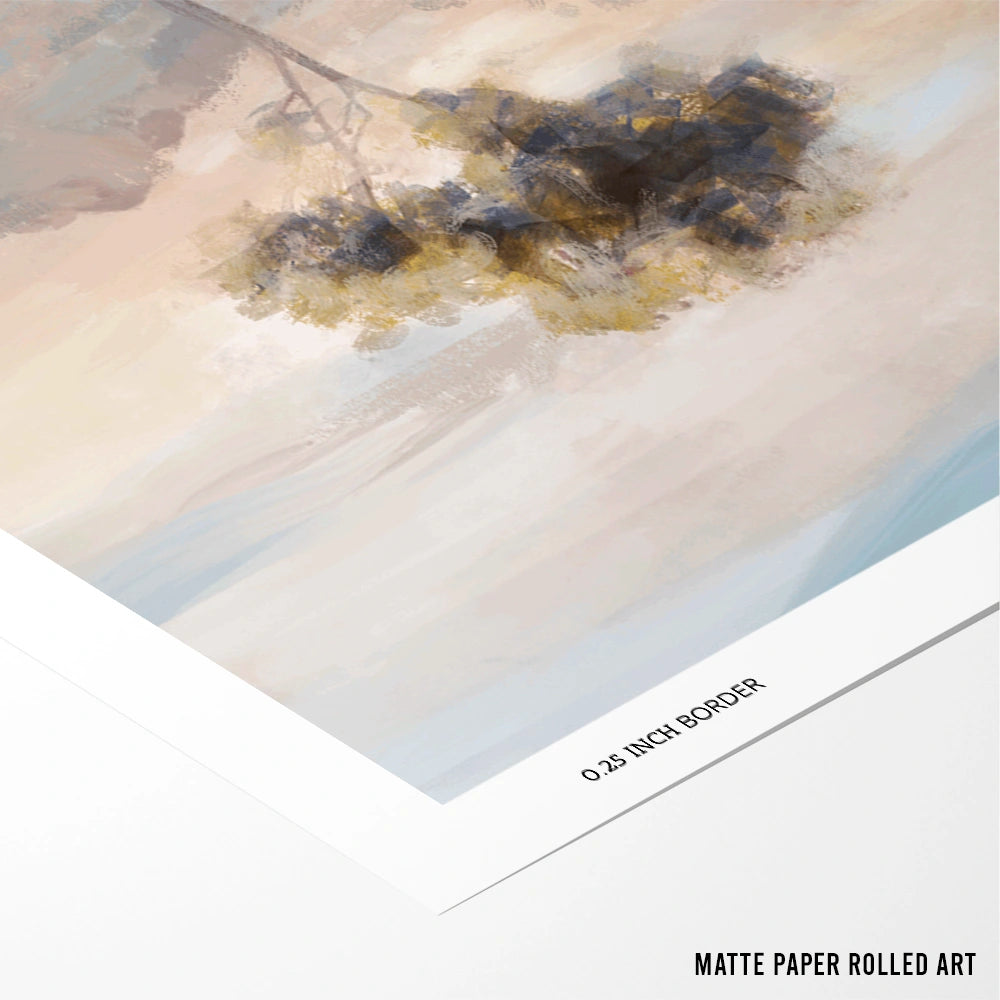Hazy Mountain Retreat Landscape Art For Living Room - XS / Matte Paper / Rolled Art - Nook At You