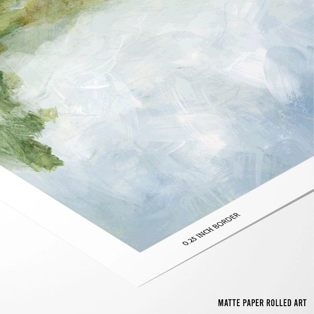A Serene Countryside Scene Landscape Painting - XS / Matte Paper / Rolled Art - Nook At You