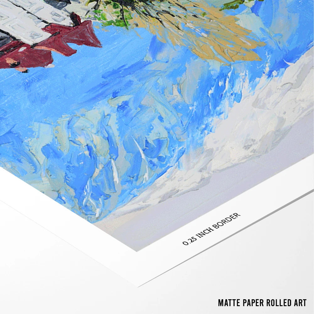 Alpine Lake Castle View Landscape Painting For Living Room - XS / Matte Paper / Rolled Art - Nook At You