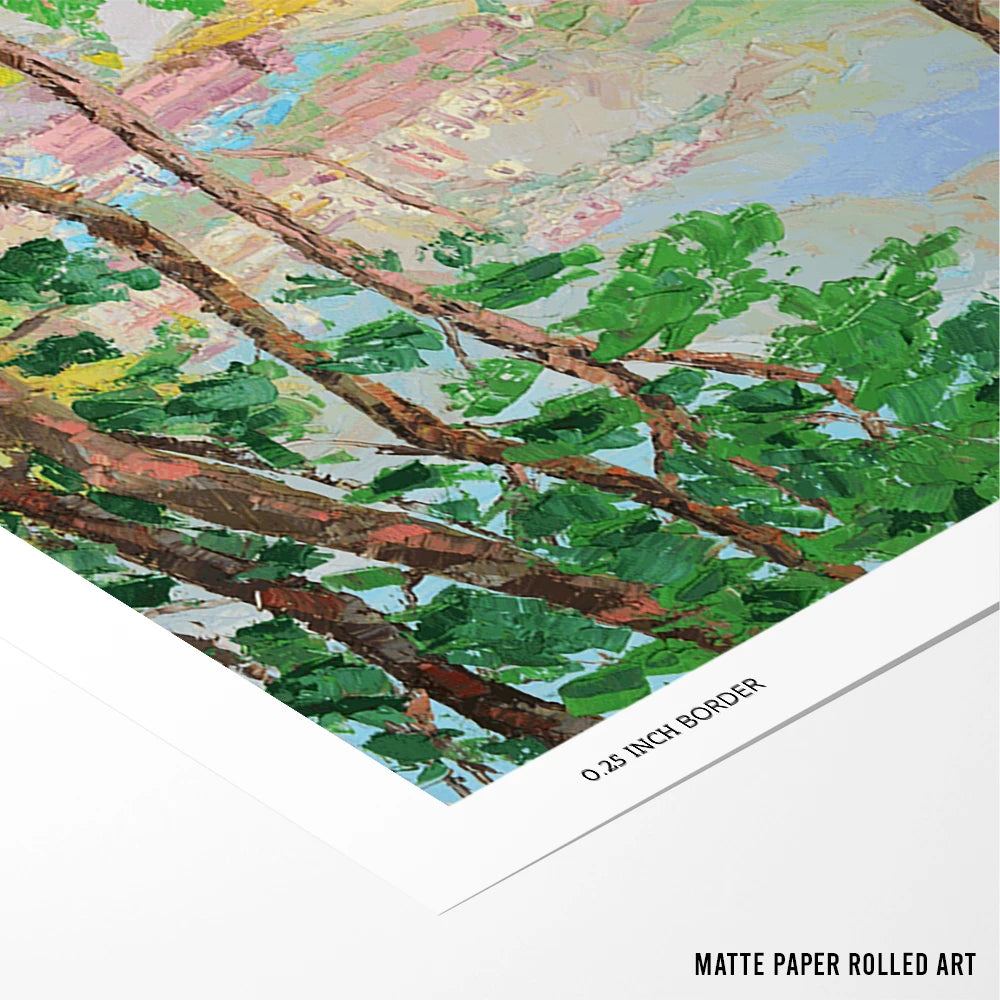 Scenic Valley Village Landscape Wall Art Painting - XS / Matte Paper / Rolled Art - Nook At You