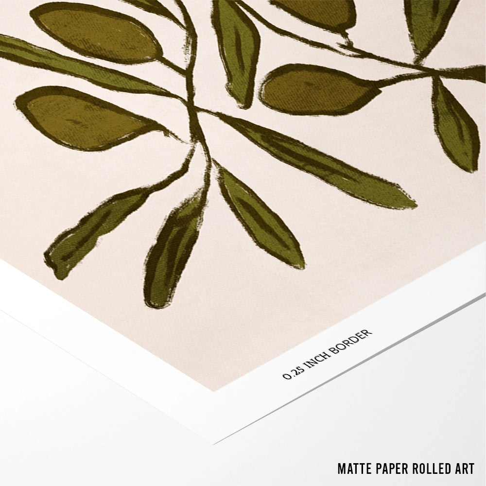 Olive Branch Botanical Wall Art Poster - XS / Matte Paper / Rolled Art - Nook At You