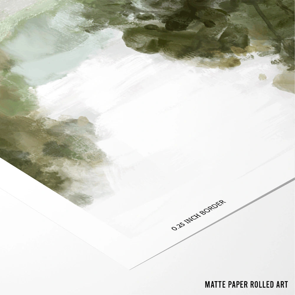 Misty Valley Path Landscape Painting - XS / Matte Paper / Rolled Art - Nook At You