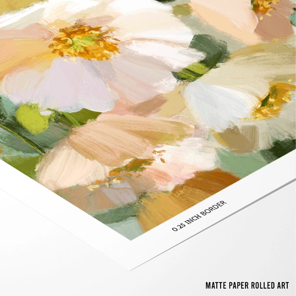 Creamy White Blossoms Floral Wall Art Poster - XS / Matte Paper / Rolled Art - Nook At You