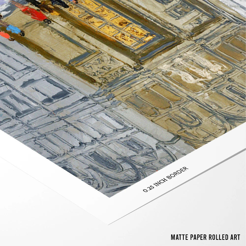 Bustling European City Square Canvas Landscape Poster - XS / Matte Paper / Rolled Art - Nook At You