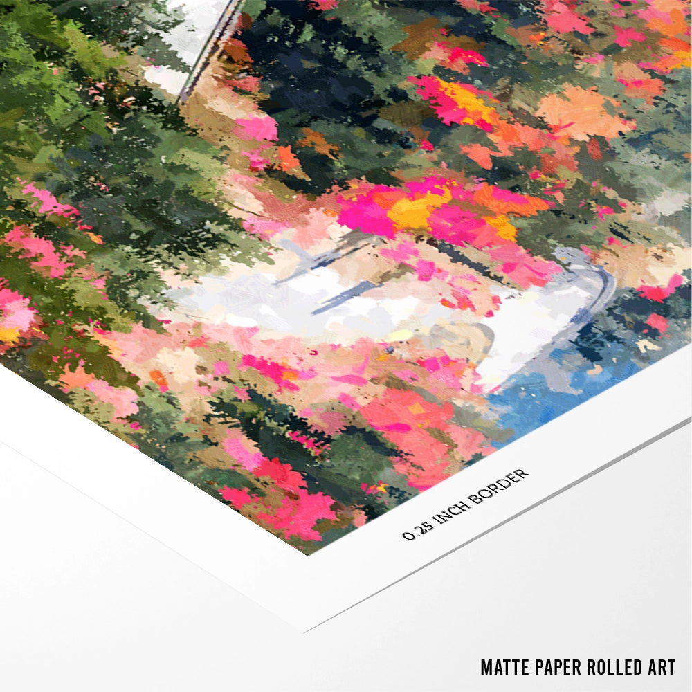 Valley of Pink Trees Landscape Painting - XS / Matte Paper / Rolled Art - Nook At You