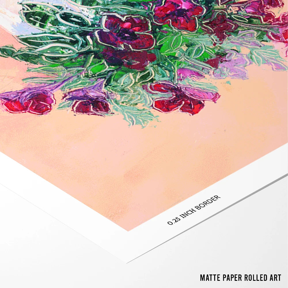 Vibrant Potted Flowers Floral Canvas Wall Art - XS / Matte Paper / Rolled Art - Nook At You
