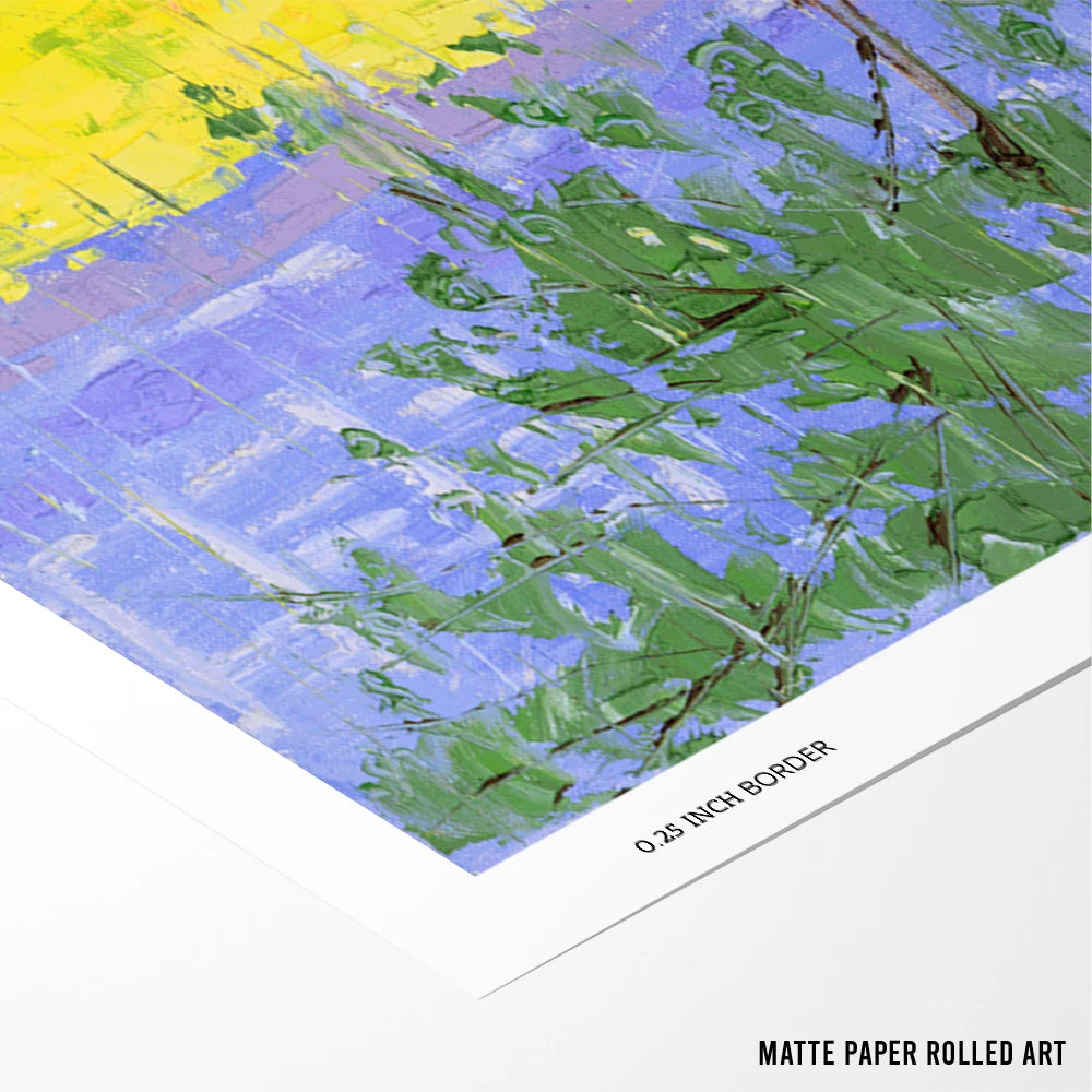 Colorful Rainy Day Walk Canvas Landscape painting - XS / Matte Paper / Rolled Art - Nook At You