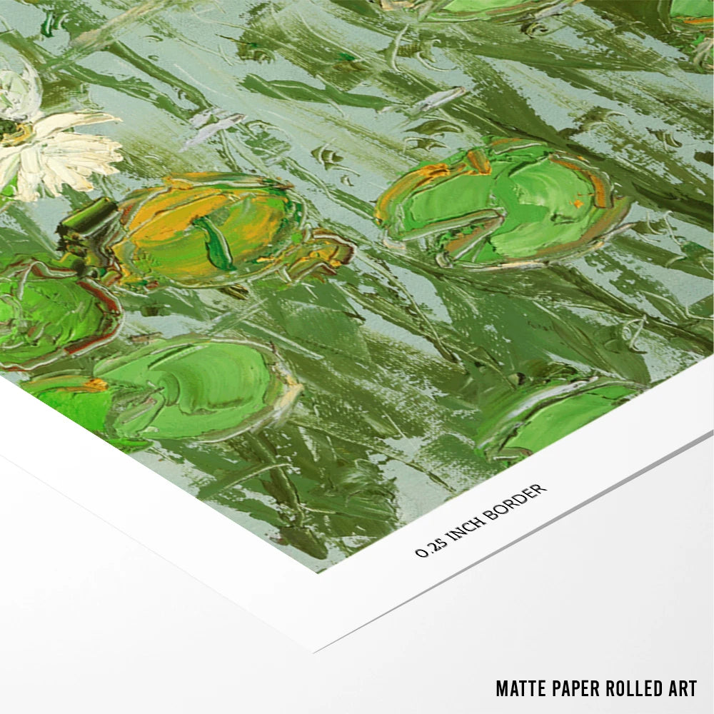 Serene Water Lilies Botanical Wall Art Print - XS / Matte Paper / Rolled Art - Nook At You