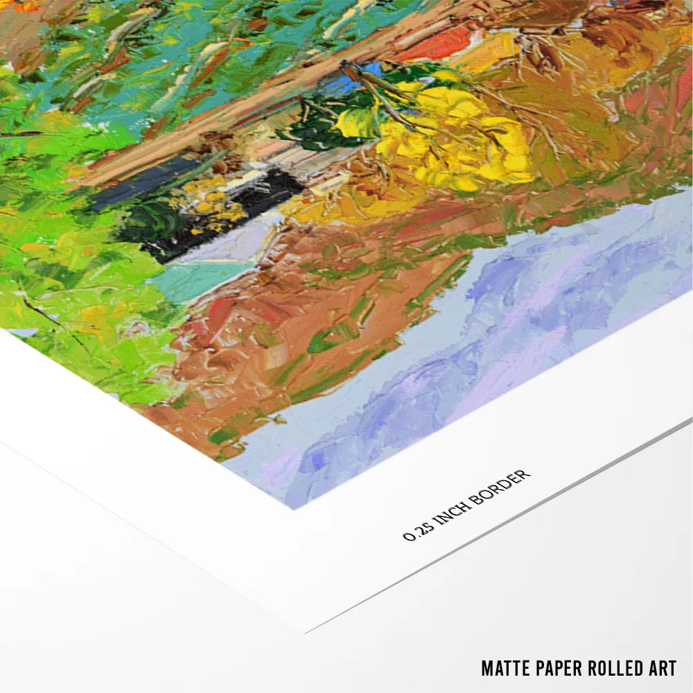 Vibrant Autumn Countryside Landscape Wall Art Print - XS / Matte Paper / Rolled Art - Nook At You