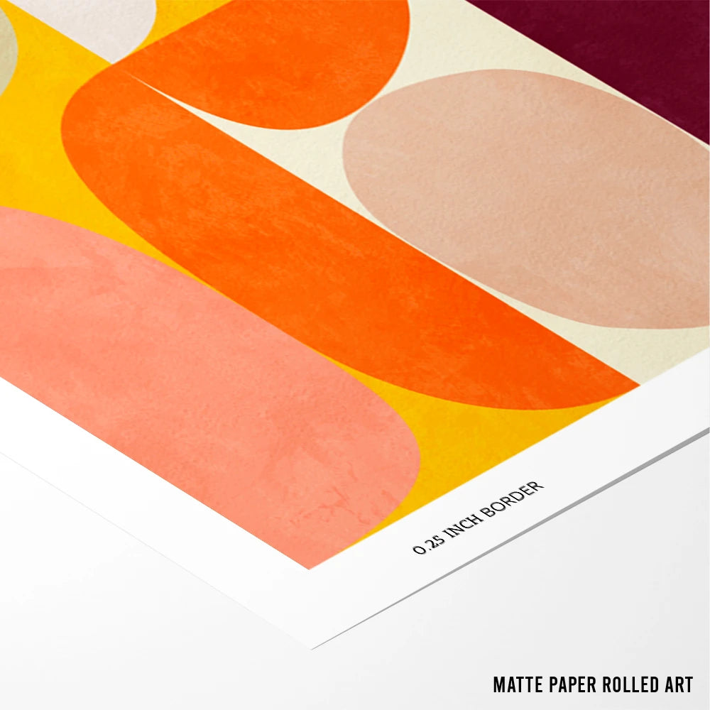 Vivid Bauhaus 2 Abstract Painting for Living Room - XS / Matte Paper / Rolled Art - Nook At You