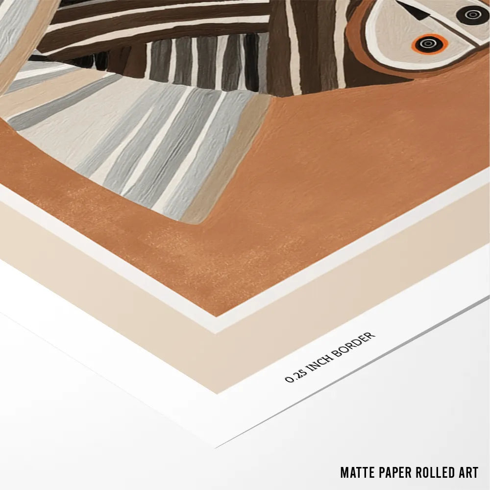 Stylized Barn Owls Abstract Wall Art For Living Room - XS / Matte Paper / Rolled Art - Nook At You