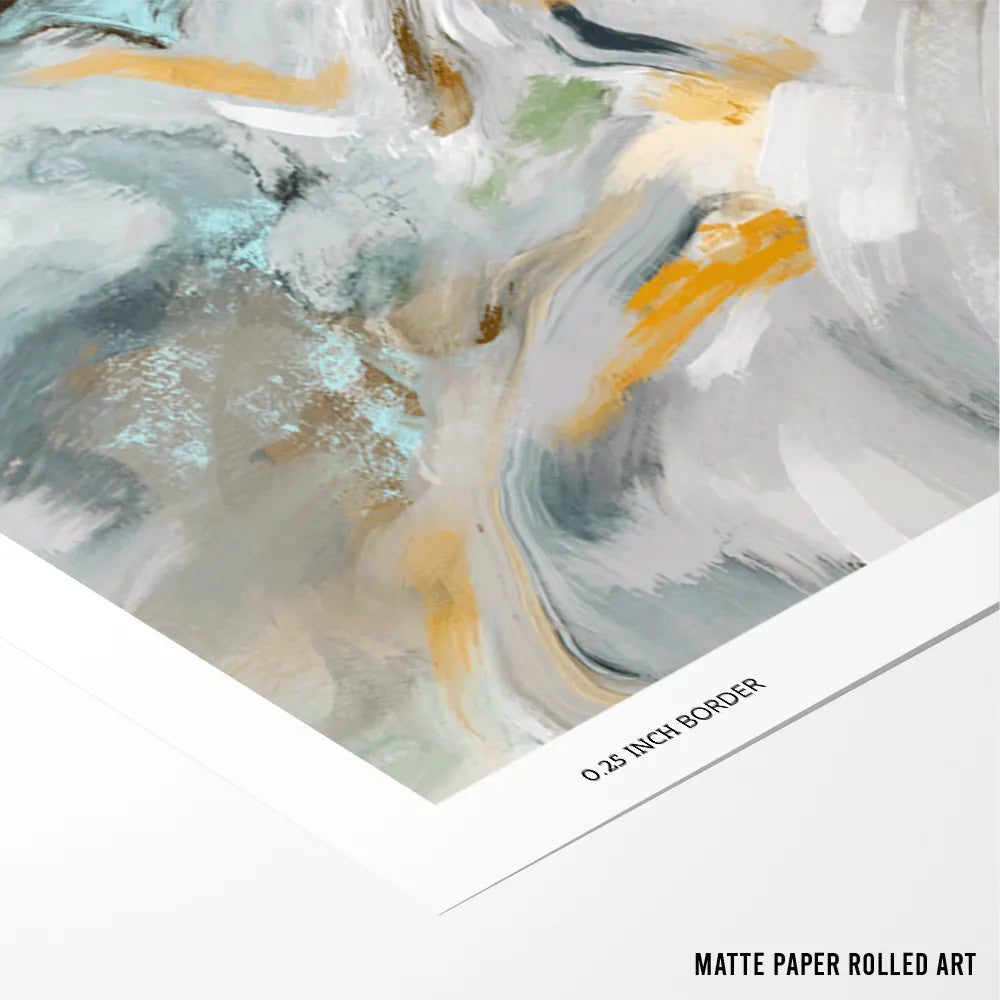 Fluid Abstract Landscape Wall Art For Living Room - XS / Matte Paper / Rolled Art - Nook At You
