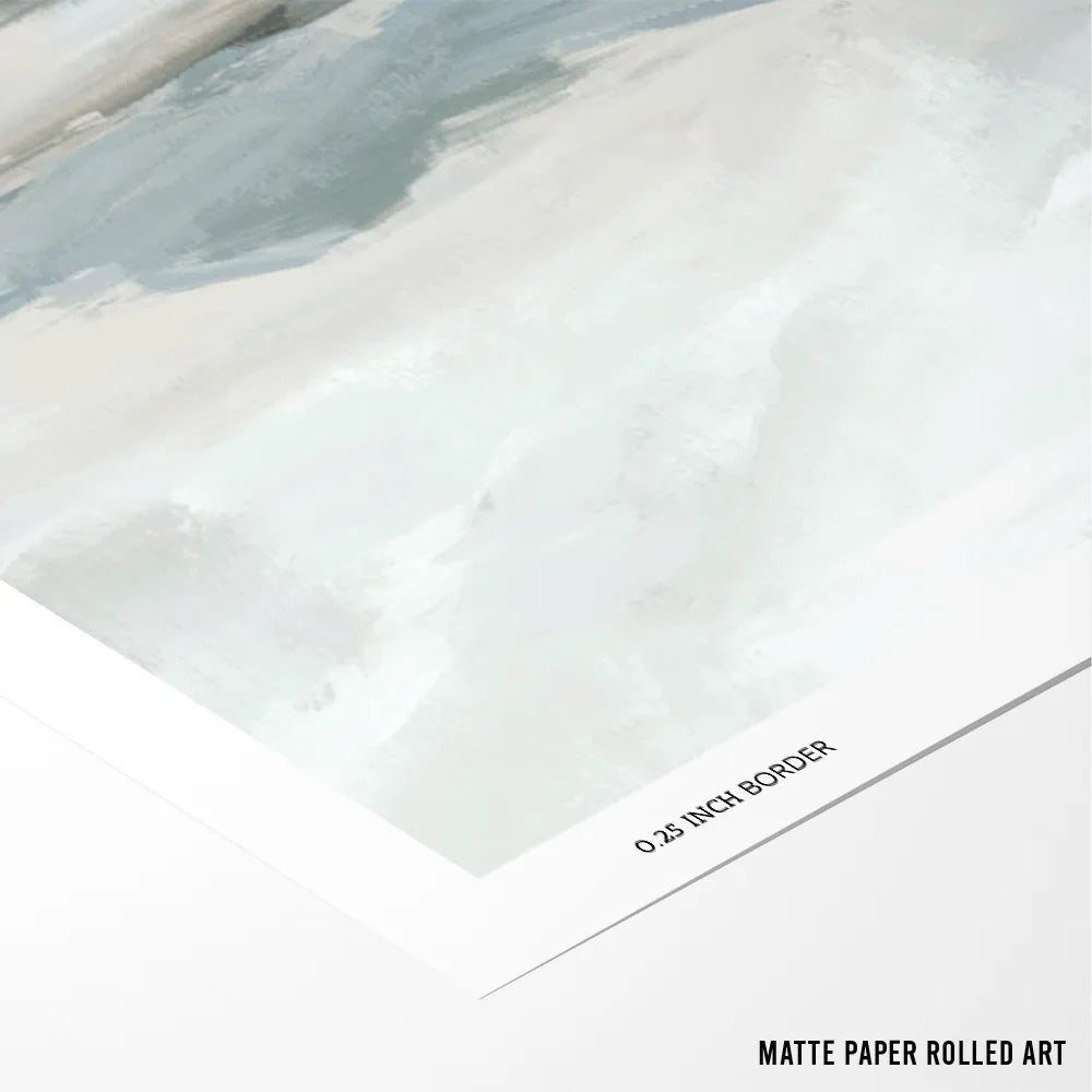 Misty Shore Abstract Painting For Living Room - XS / Matte Paper / Rolled Art - Nook At You