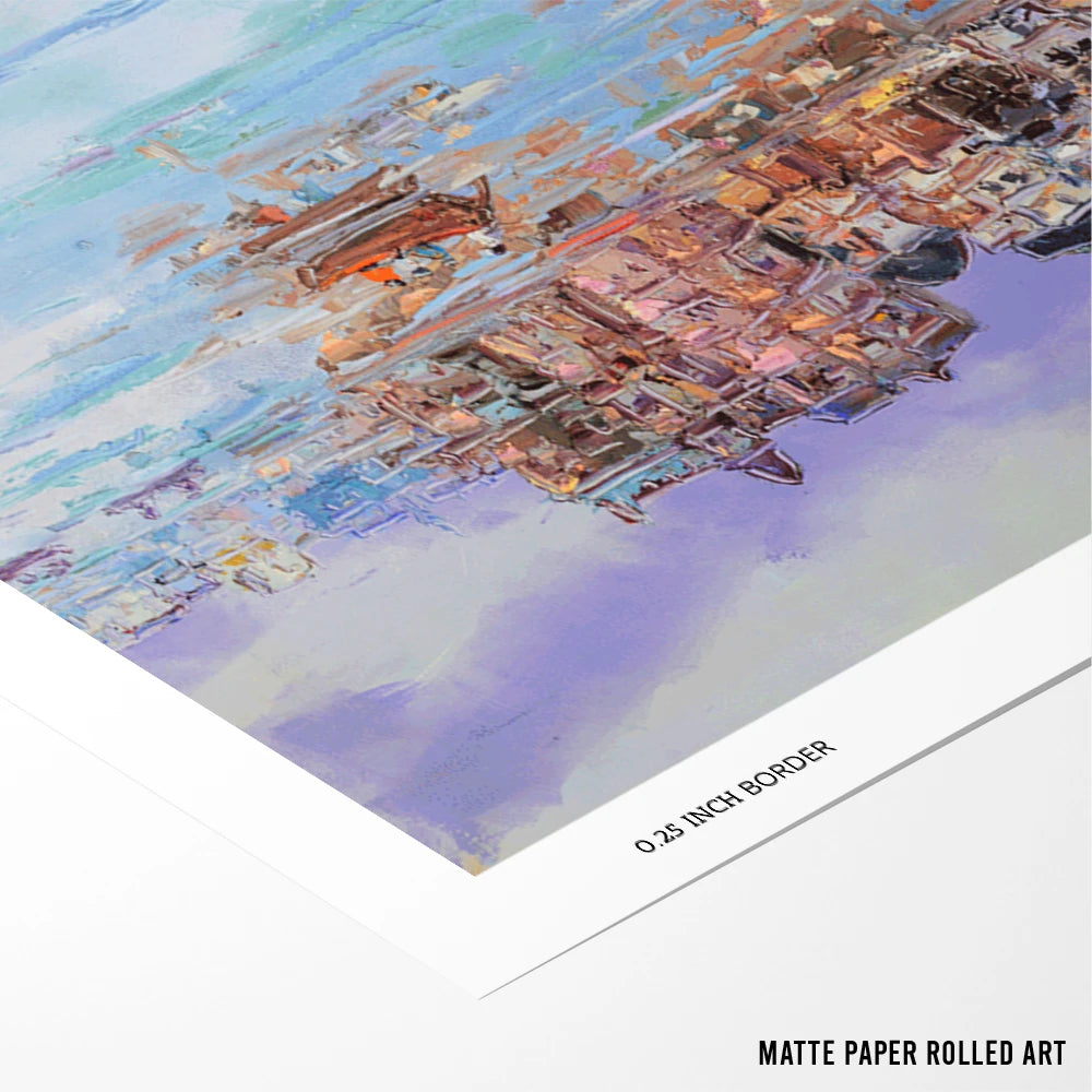 Varanasi River Morning Landscape Canvas Art Print - XS / Matte Paper / Rolled Art - Nook At You