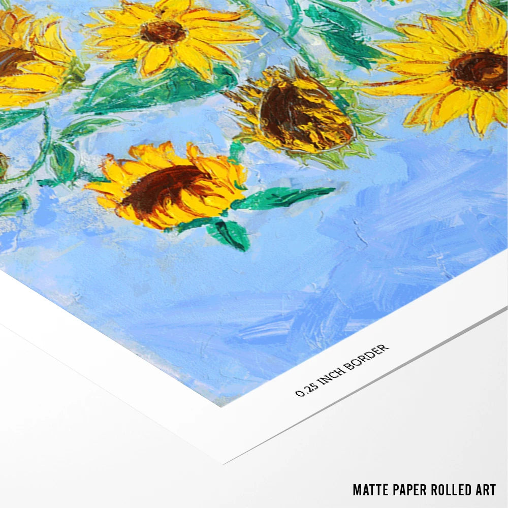 Golden Sunflowers Botanical Painting - XS / Matte Paper / Rolled Art - Nook At You
