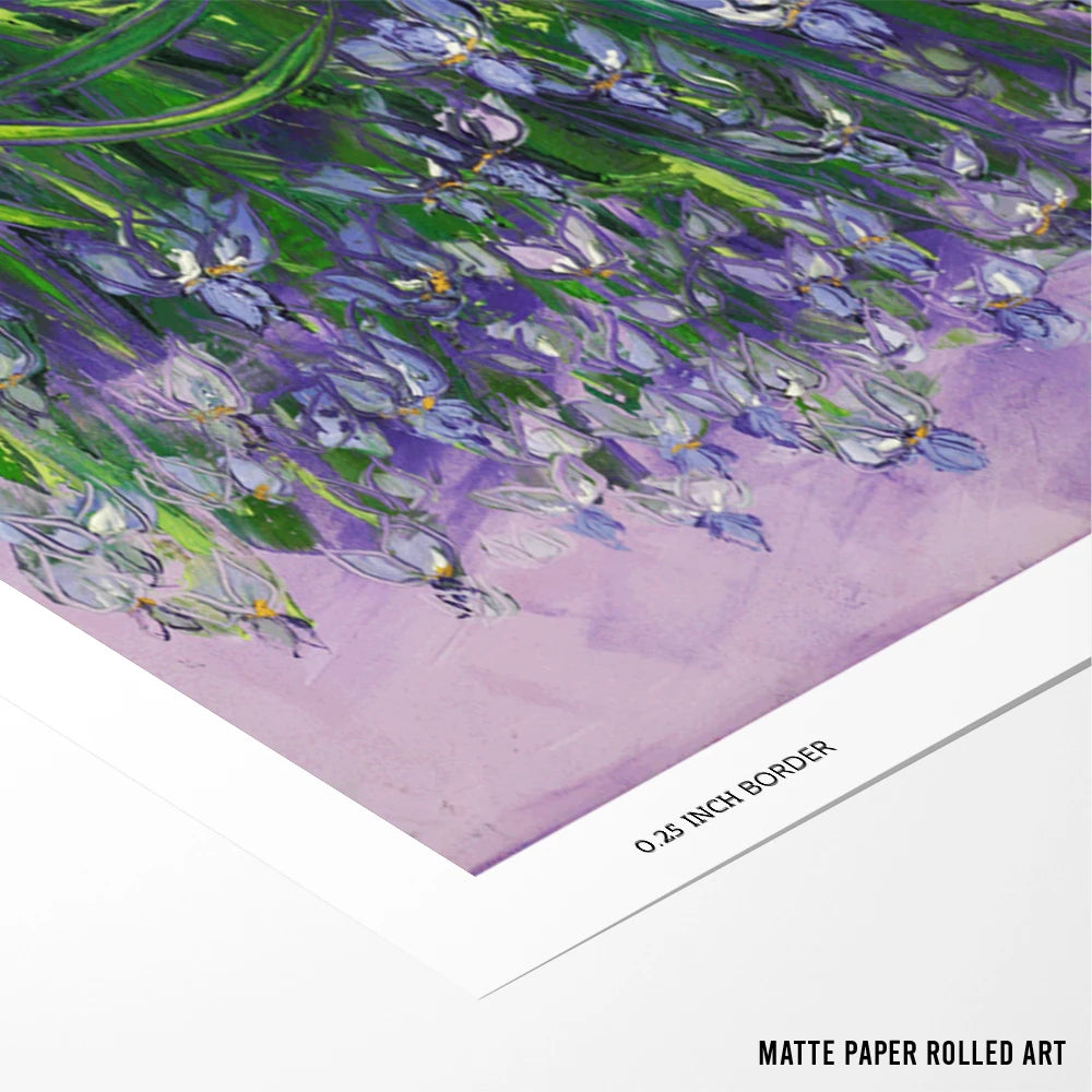 Lush Purple Irises Floral Painting For Living Room - XS / Matte Paper / Rolled Art - Nook At You