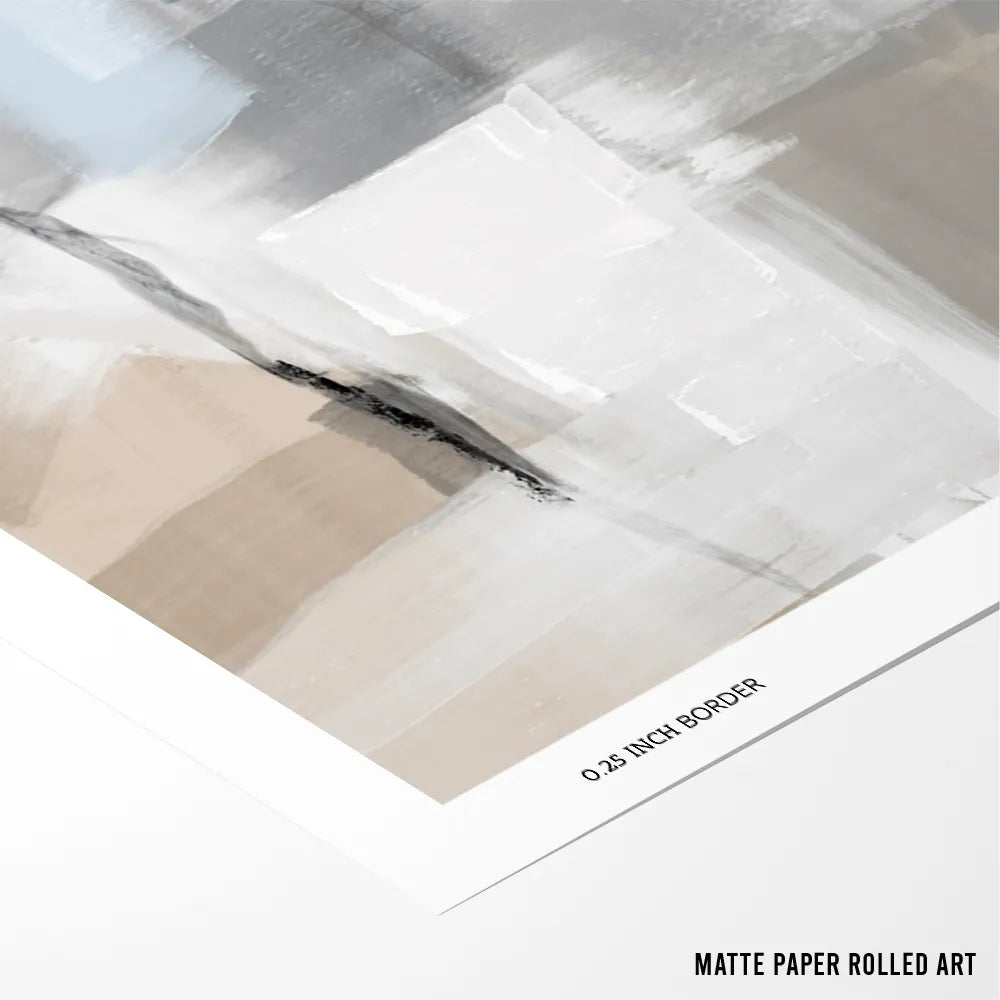 Muted Blue Abstract Artwork For Living Room - XS / Matte Paper / Rolled Art - Nook At You