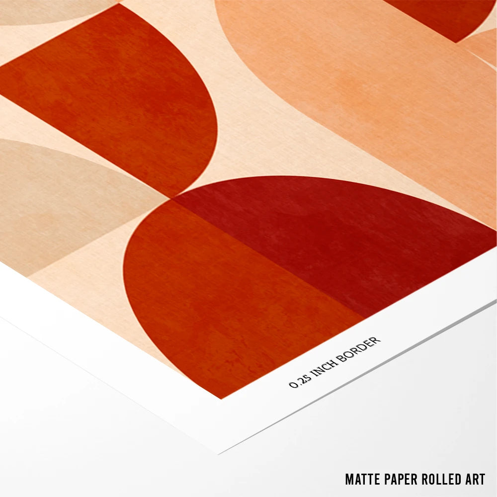Autumn Mid Century Earthy Geometric Wall Art - XS / Matte Paper / Rolled Art - Nook At You