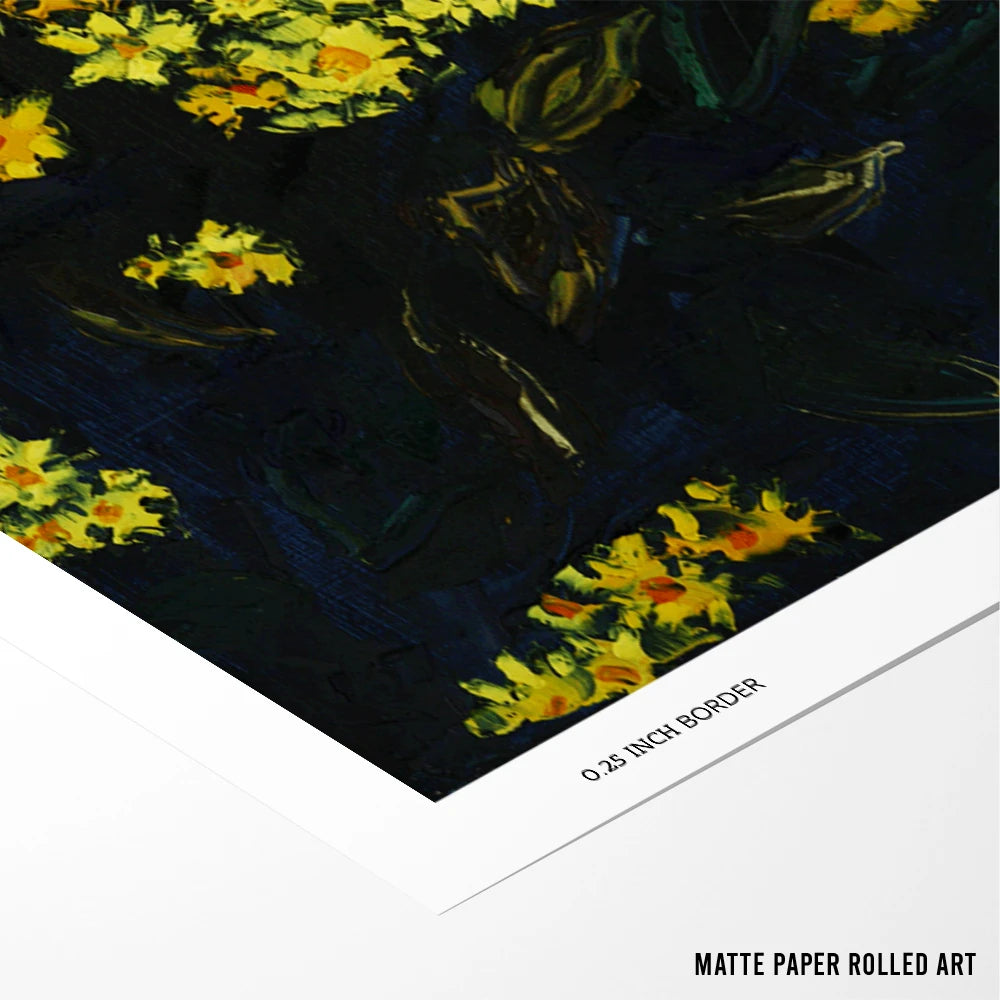 Night Garden Glow Botanical Painting For Living Room - XS / Matte Paper / Rolled Art - Nook At You