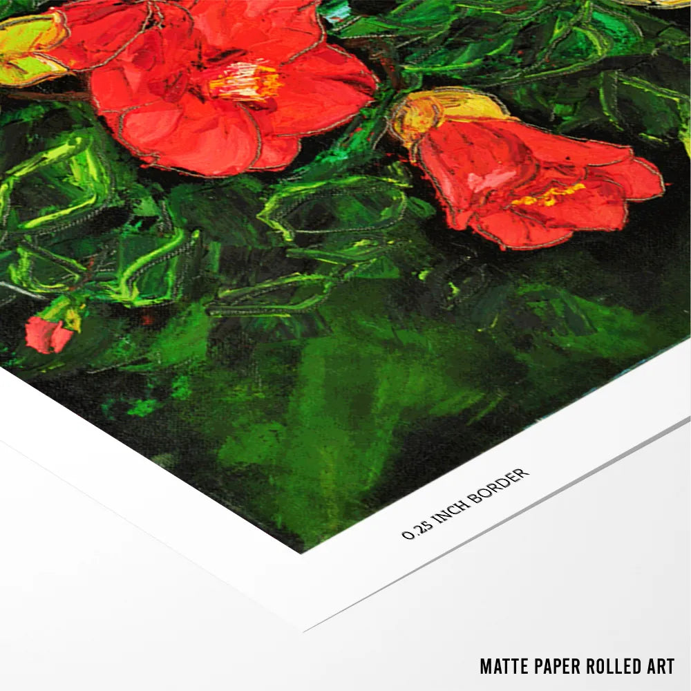Vibrant Red Flowers Botanical Wall Art Poster - XS / Matte Paper / Rolled Art - Nook At You