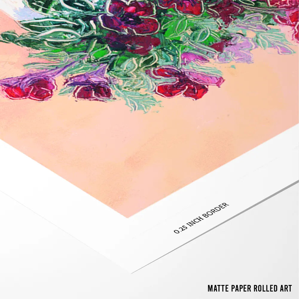 Vibrant Potted Flowers Floral Canvas Wall Art - XS / Matte Paper / Rolled Art - Nook At You