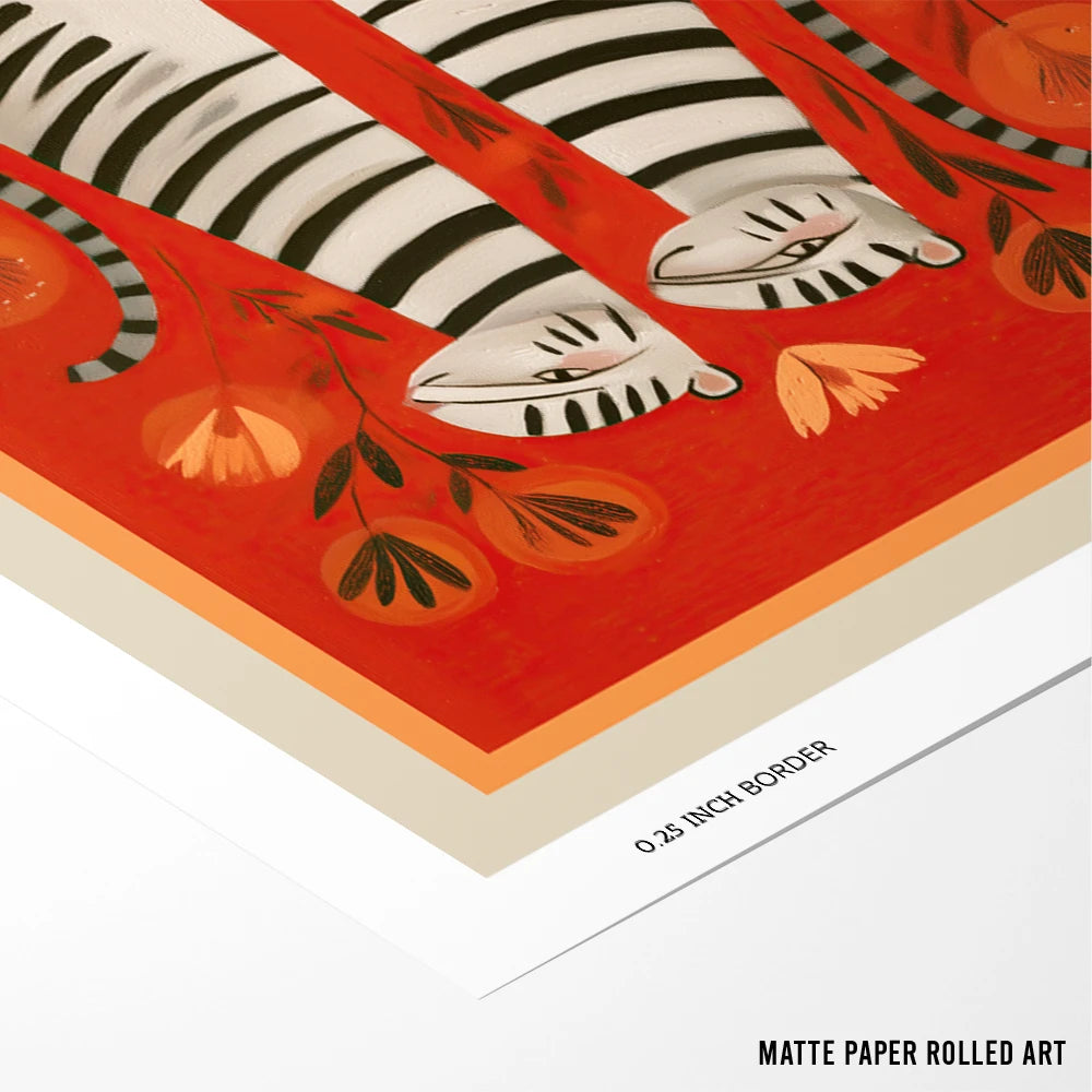 Whimsical White Tigers Canvas Wall Art - XS / Matte Paper / Rolled Art - Nook At You