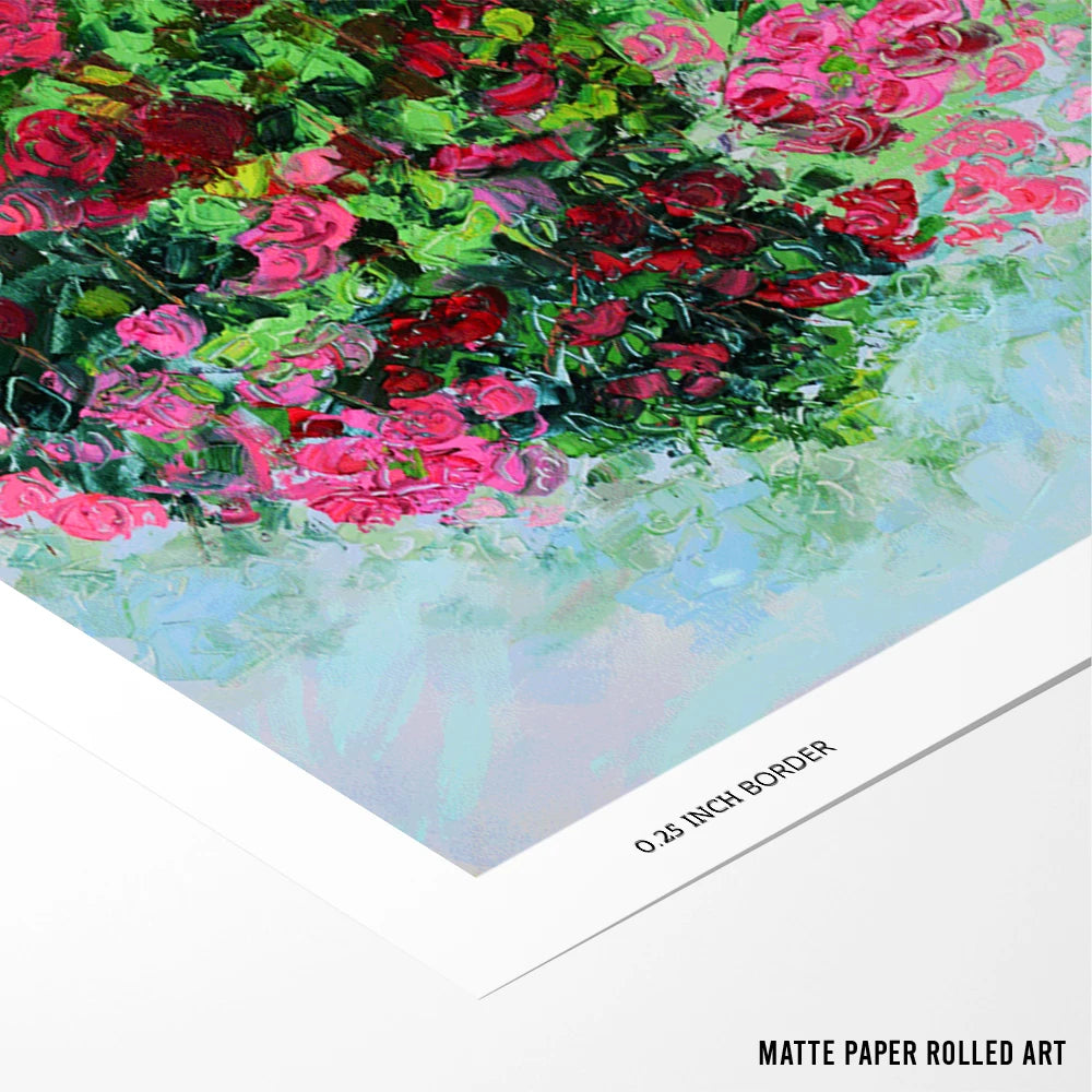 Vibrant Rose Garden Botanical Wall Art Poster - XS / Matte Paper / Rolled Art - Nook At You