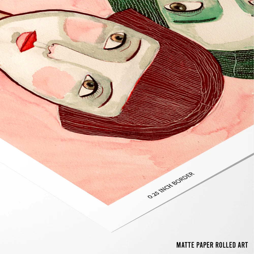 Kindred Spirits Love Women Illustration Wall Art Print - XS / Matte Paper / Rolled Art - Nook At You