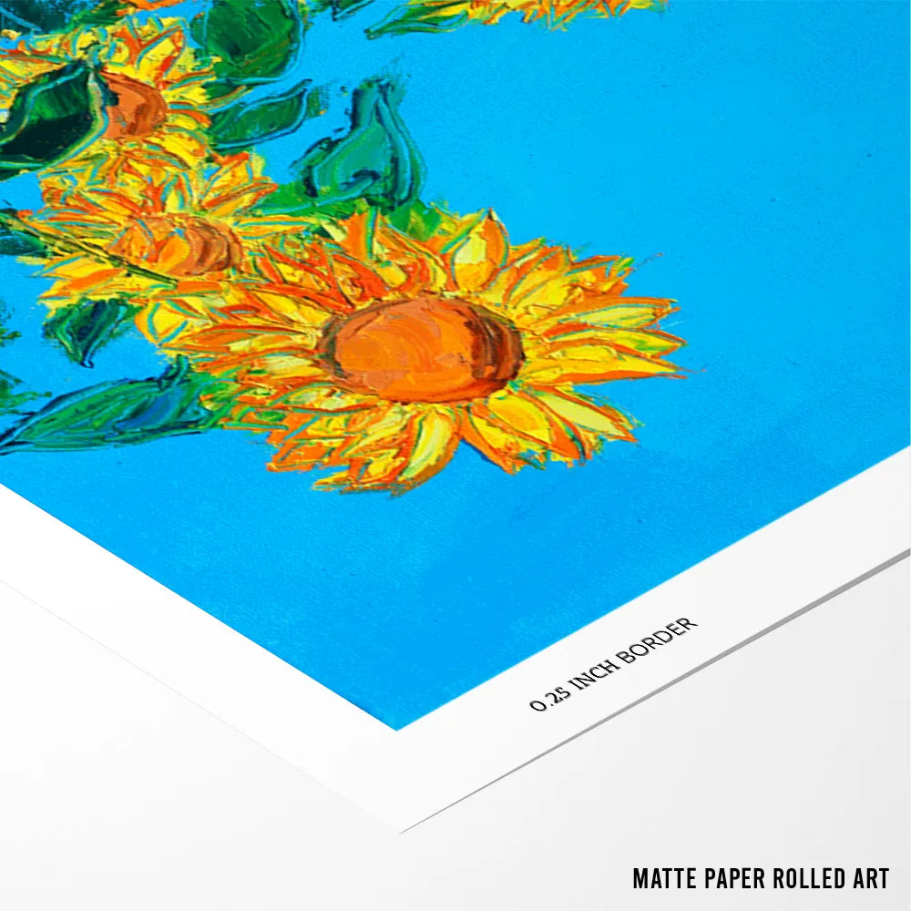 Vibrant Sunflower Field Floral Wall Art - XS / Matte Paper / Rolled Art - Nook At You