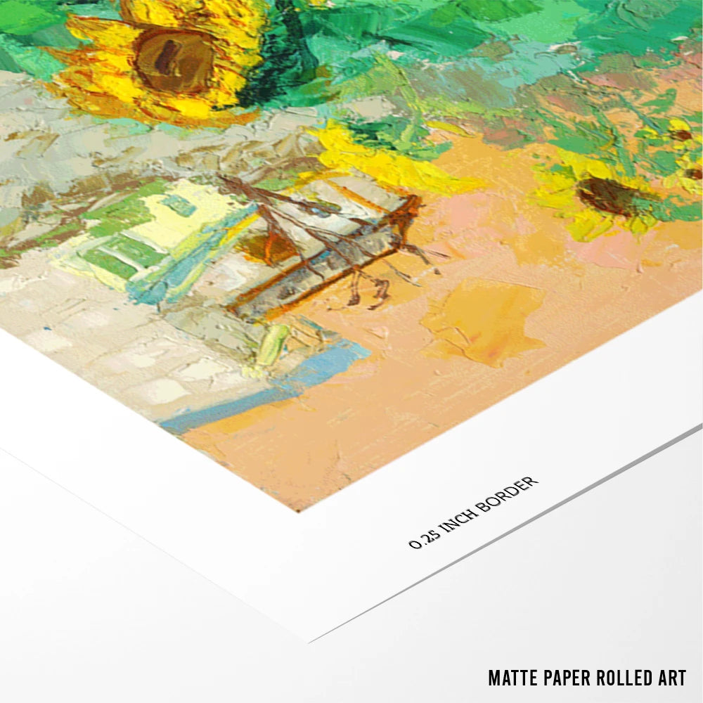 Sunflowers and City Botanical Wall Art Poster - XS / Matte Paper / Rolled Art - Nook At You