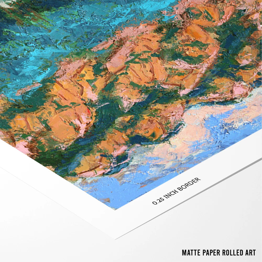 Colorful Mountain Road Landscape Painting - XS / Matte Paper / Rolled Art - Nook At You