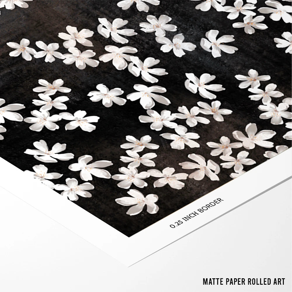 Delicate White Petals Abstract Wall Art Print - XS / Matte Paper / Rolled Art - Nook At You