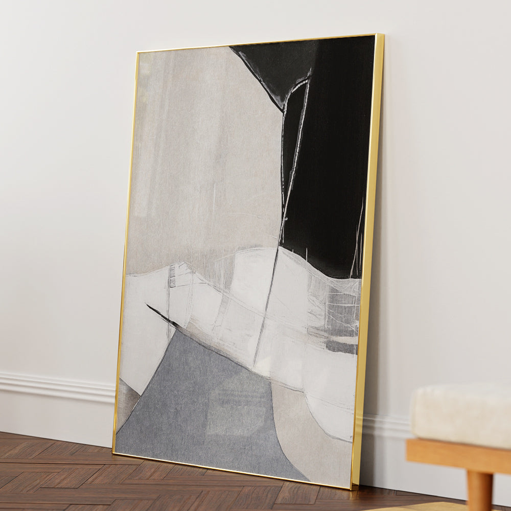 Monochrome Motion – Black and White Abstract Art Print (Vertical) - XS / Matte Paper / Rolled Art - Nook At You