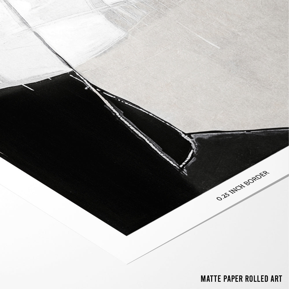 Monochrome Motion – Black and White Abstract Art Print (Vertical) - XS / Matte Paper / Rolled Art - Nook At You