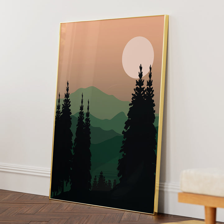 Pine Forest Landscape Art