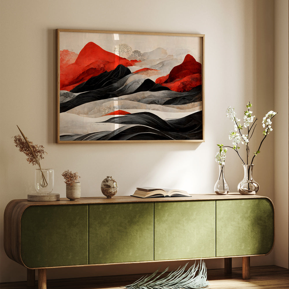 Red Mountains Art Landscape Painting