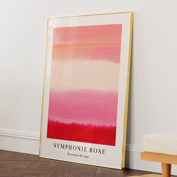 Symphonie Rose I Abstract Art-Gold Metal Frame-Nook At You