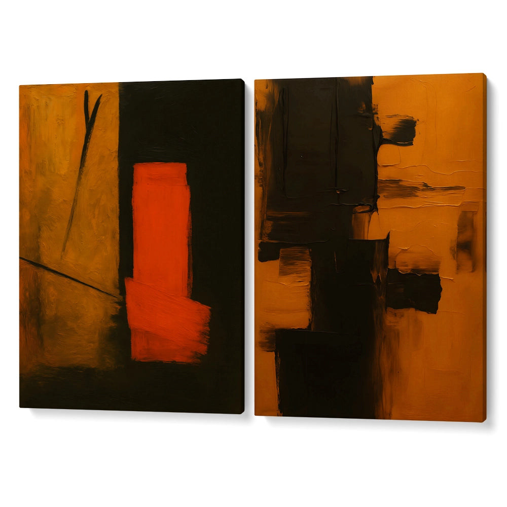 Ember & Shadow Set of 2 - XS / Matte Paper / Rolled Art - Nook At You