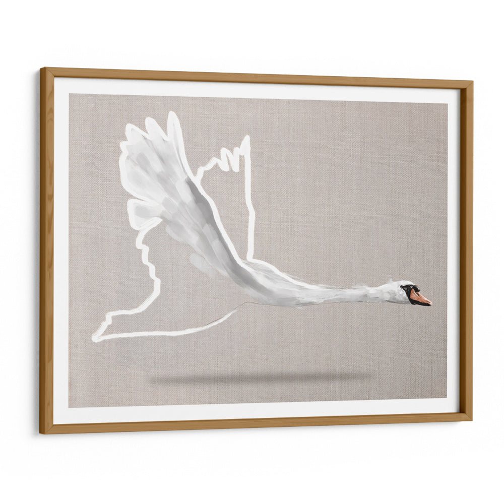 Swan in Flight Abstract Wall Art - XS / Matte Paper / Rolled Art - Nook At You