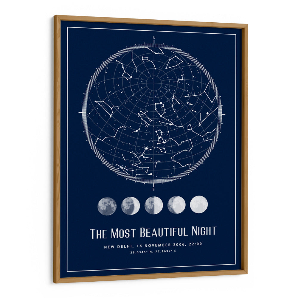 Custom Star Map - Navy Blue - Lunar - XS / Canvas / Rolled Art - Nook At You