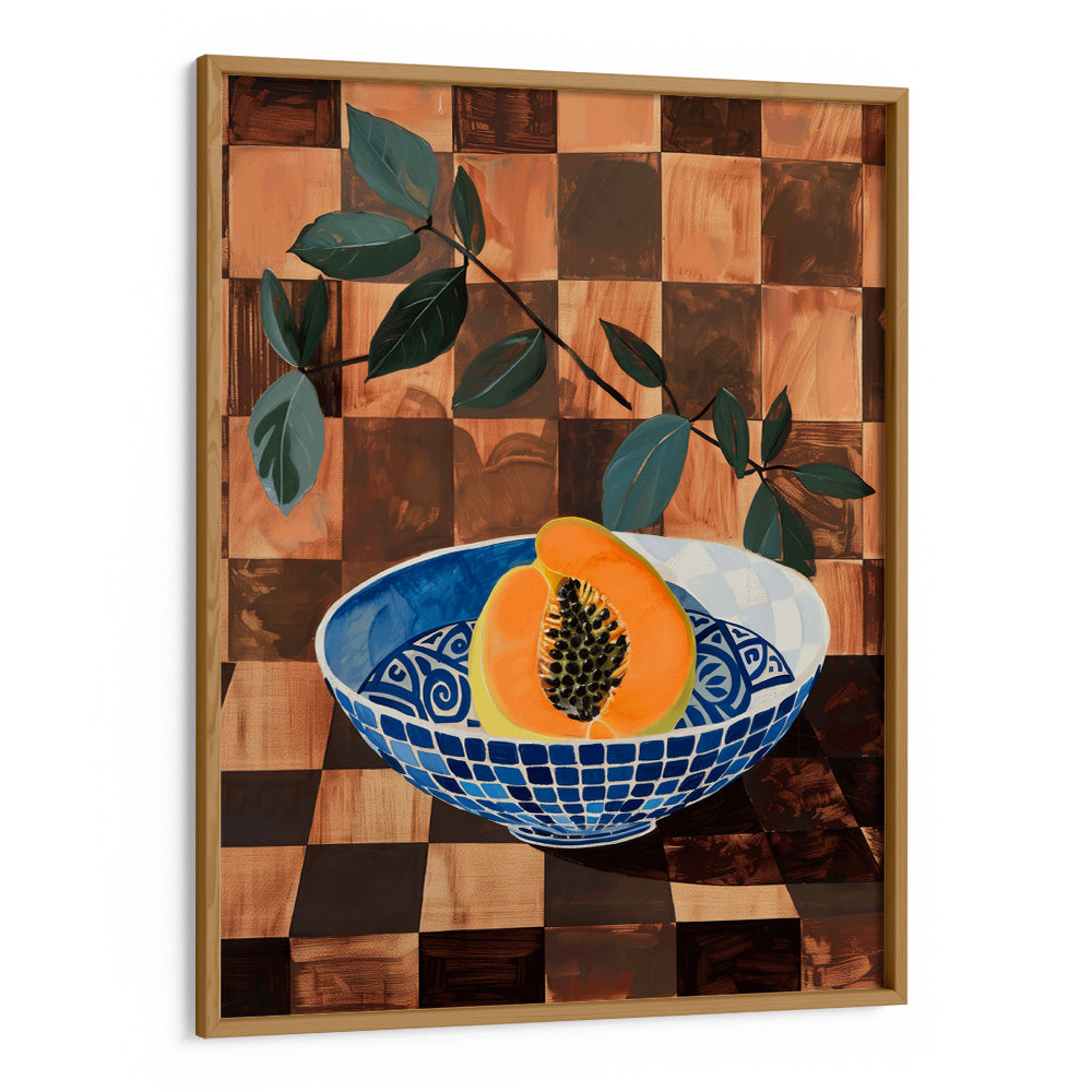 Papaya on Pattern Still Life Art Print - XS / Matte Paper / Rolled Art - Nook At You